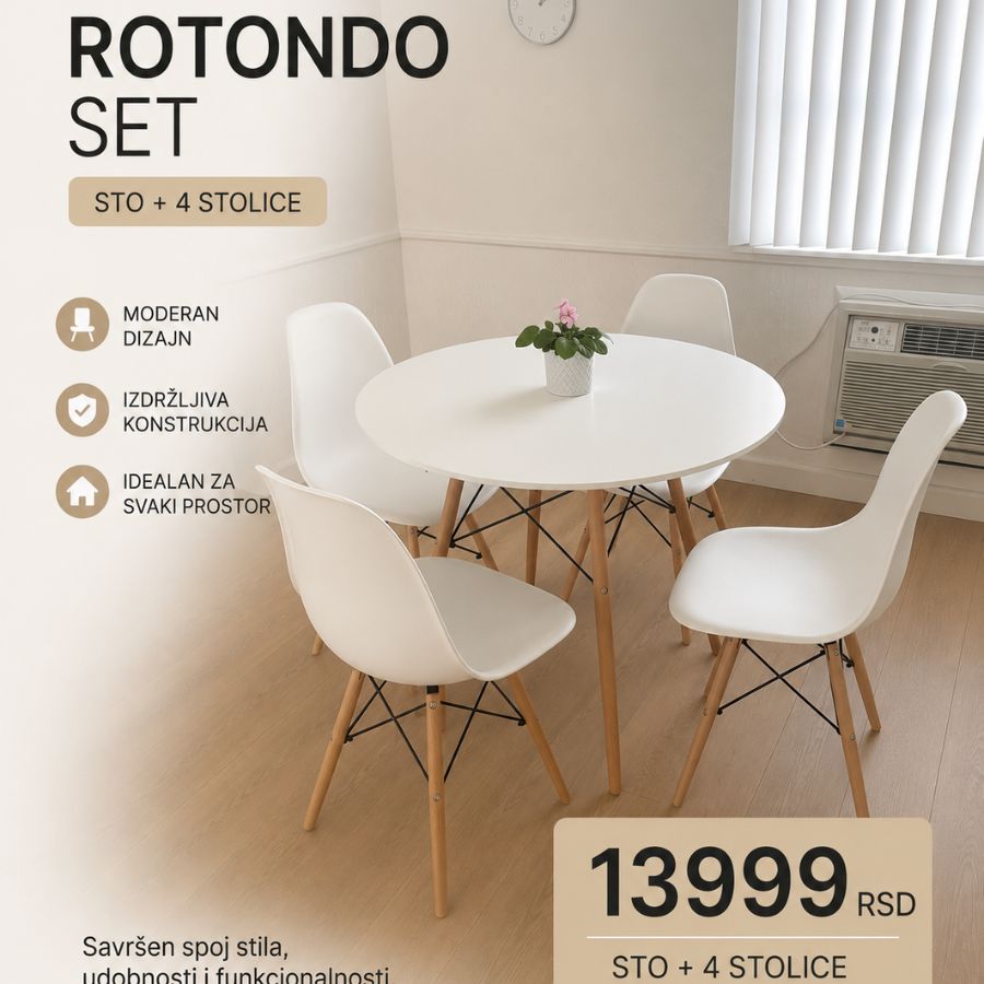 SET ROTONDO + 4 STOLICE