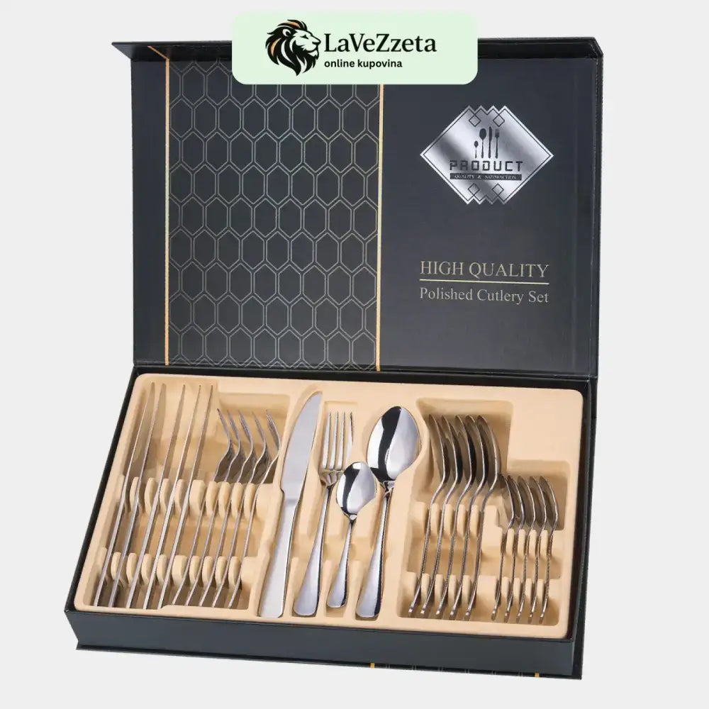 Set Lonaca (12-Dijelni) + Pribora Za Jelo (24-Dijelni) Kuhinja