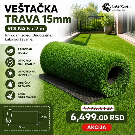 VEŠTAČKA TRAVA 15mm