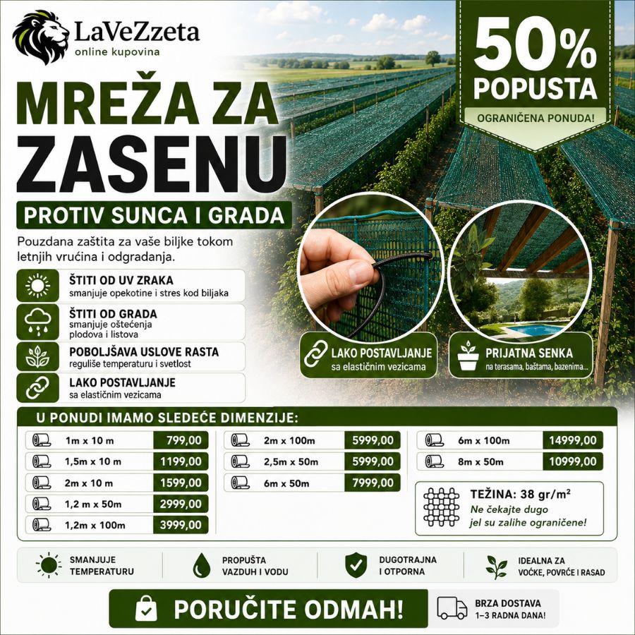 MREŽA ZA ZASENU-PROTIV SUNCA I GRADA