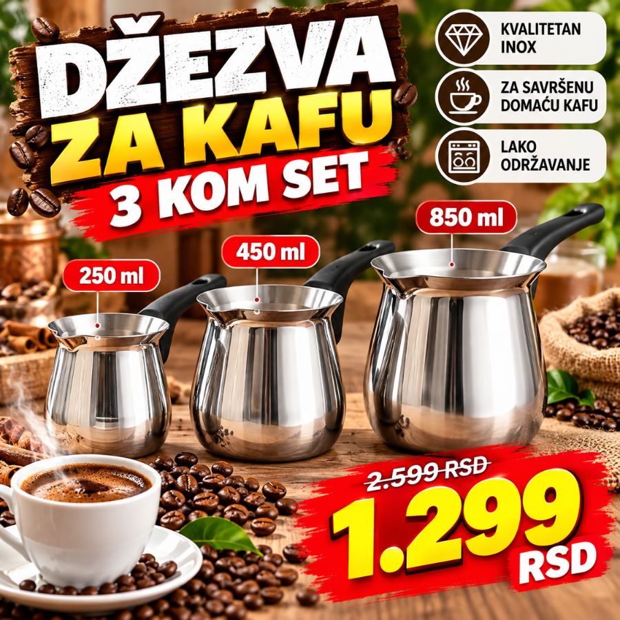 DŽEZVA ZA KAFU 3 KOM SET