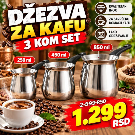 DŽEZVA ZA KAFU 3 KOM SET