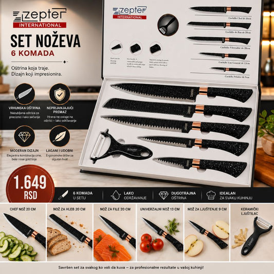 SET NOZEVA 6 KOM SA LJUSTILICOM