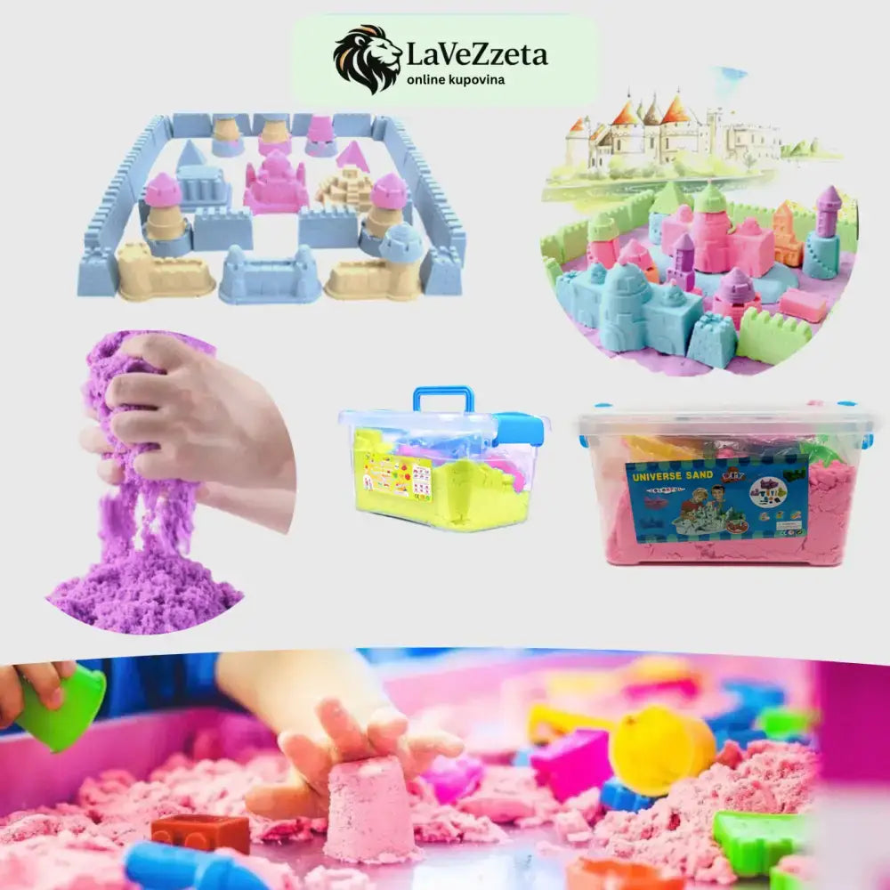 KINETIČKI PESAK 3KG + KALUPI + KANTA Kućanstvo