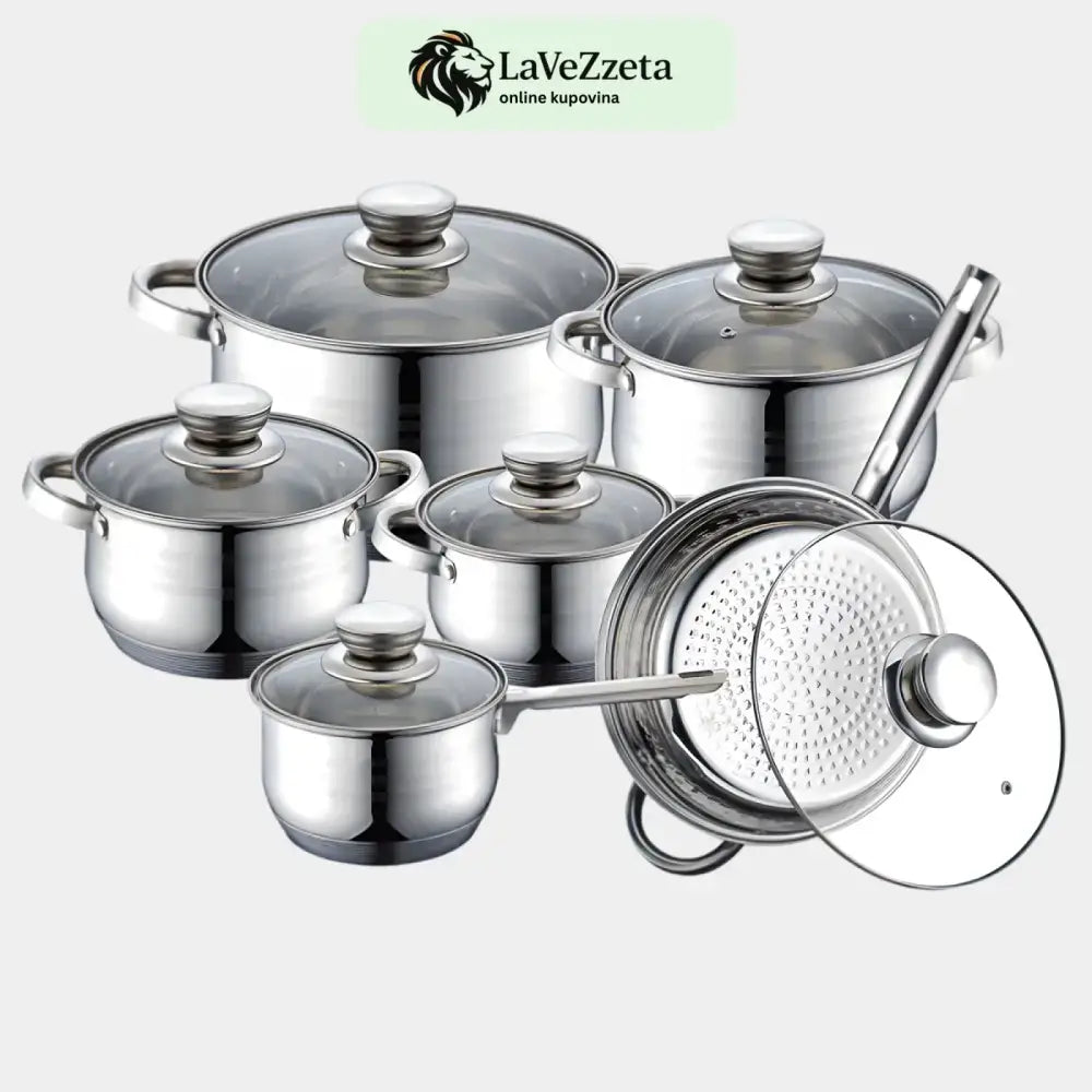 Set Lonaca (12-Dijelni) + Pribora Za Jelo (24-Dijelni) Kuhinja