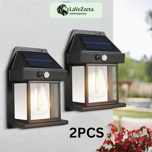 SOLARNA ZIDNA LAMPA ’PALLE’- 2kom